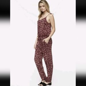 NWT Tavik Preston Jumpsuit In Medina Rosewood Red Floral Pattern Size Small